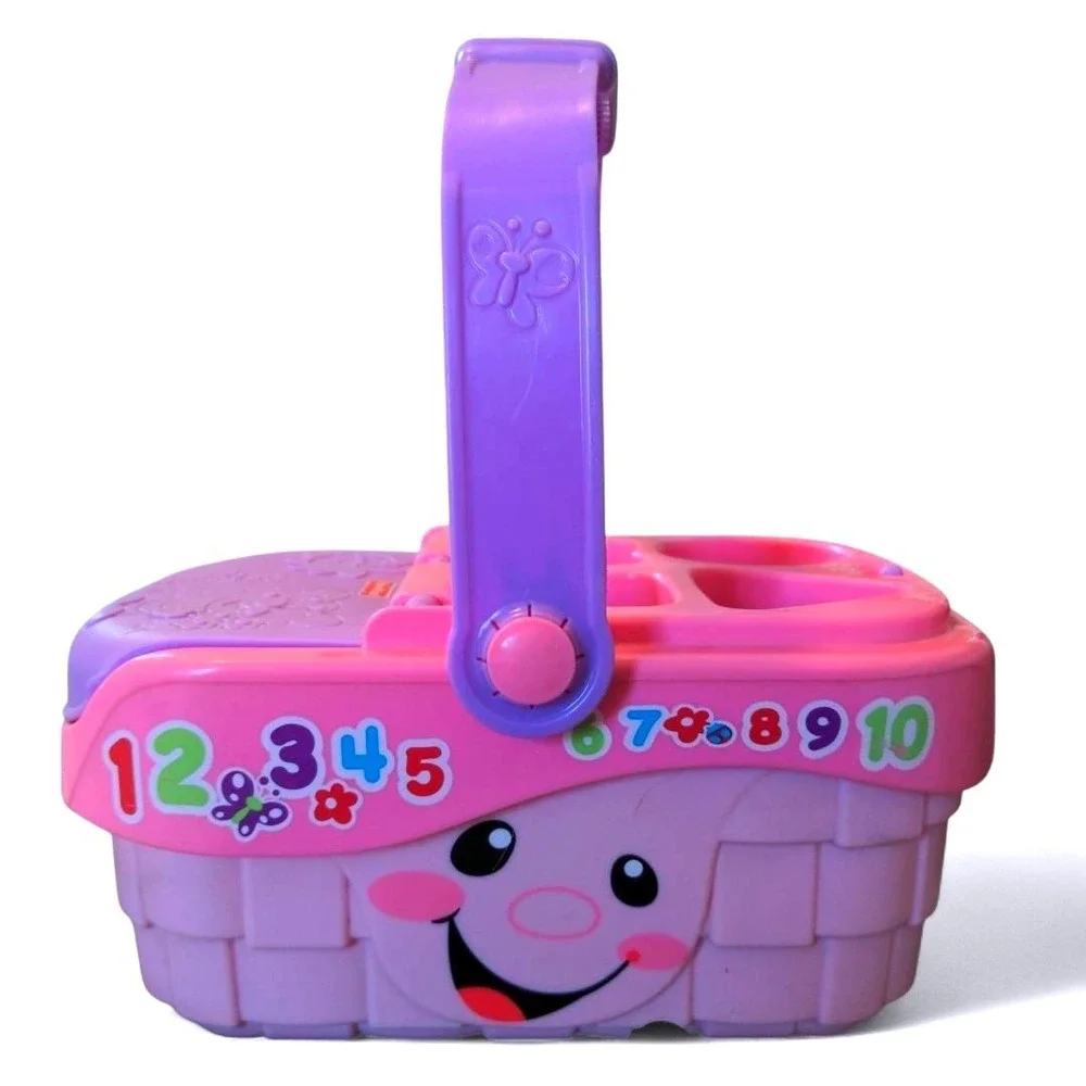 Fisher Price Toddler Laugh Learn Picnic Basket Plastic Pink Shape Sorter Baby